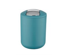 WENKO 21226100 Schwingdeckeleimer Brasil - absolut bruchsicher, Fassungsvermögen 2 L, Thermoplastischer Kunststoff (TPE), 14 x 21 x 14 cm, Petrol