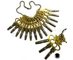 Set von 14 Taschenuhr Schlüssel Werkzeuge Größe 00–12 Winder Vintage Winder