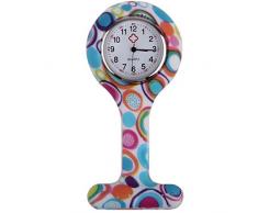 RICISUNG – Krankenschwester-Uhr mit Muster aus Silikon, Anhänger, Brosche, Tunika, Taschenuhr (waschbar, infektionsfrei), Typ 1