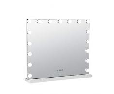 HPPSLT Vergrößerung Schminkspiegel, 180°drehbar, Tageslicht LED - LED-Lampenspiegel Kosmetikspiegel Lampe 3 dimmbare Schminktische