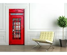 Türtapete selbstklebend Türposter - 10 Motive zur Auswahl - Fototapete Türfolie - LONDON TELEFONZELLE