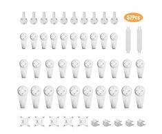 SwirlColor Bilderhaken, 50 Stück Bilderbehang Unsichtbare Haltbare Wandhaken für Bilderrahmen Wandbilder Wanduhren, mit 2 Hakenhandläufen