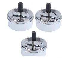 KP 3er Set Retro Drehaschenbecher weiß Aschenbecher Drehascher Sturmaschenbecher Metall