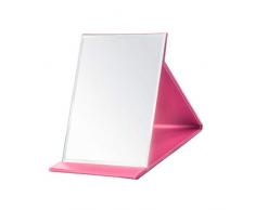 Beaupretty PU-Leder Tragbarer Faltbarer Schminkspiegel mit Stehendem Klappbarem Kosmetikspiegel Verstellbarer Rechteckiger Spiegel für Das Reisen nach Hause Größe L Rosig