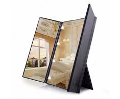 eLander Kosmetikspiegel, beleuchteter Schminkspiegel mit 8-LEDs ( für Make up und Rasur, Standspiegel mit Batterie, für die Reise oder das Bad) [Besten Valentinstag Geschenk]