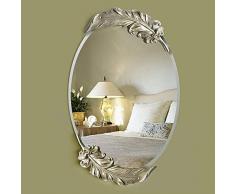 CLX Körperpflege in Feather Spiegel Barock, Barock Oval Spiegel, Spiegelwand Spiegelwand - Spiegel Körperpflege in Feder Idylle Retro, dekorativen Spiegel Antike Schönheit,Gold,Samll