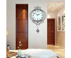 Wanduhr, Pendelwanduhr mit stummem Quarzwerk, Moderne Laterne Kreative Uhr für das Essen im Wohnzimmer 38 * 63 cm