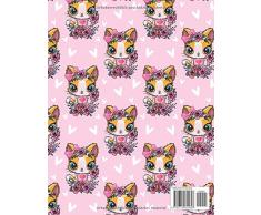 Mein persönliches Stickeralbum: süßes Katzen Mädchen Motiv | Din A4 Blanko | 35 Seiten Silikonfreies Papier | Geschenkidee