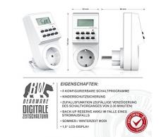 Bearware - digitale Zeitschaltuhr mit LCD-Display - 3680W - 8 Programme - Zufallsschaltung Timer - integrierter Berührungsschutz - inkl. Back-Up Reserve Funktion