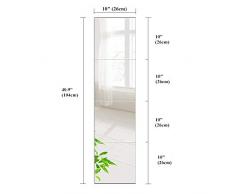 AUFHELLEN Wandspiegel 6 Stück 26x26cm aus Glas Spiegel HD DIY Rahmenlos Spiegelfliesen an der Tür für Bad- oder Wohnzimmer