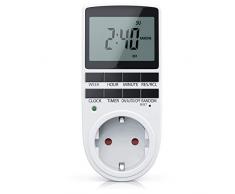 CSL - Zeitschaltuhr digital - 2,1 LCD-Display 5,3 cm - 3680W - Digital-Zeitschaltuhr mit 10 konfigurierbaren Programmen - Back-Up Reserve-Akku - Zufallsschaltung - integrierter Berührungsschutz