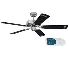 Westinghouse Deckenventilator ohne Licht Cyclone 132 cm für Räume bis 25 m², [Modell/Farbe]:Stahl gebürstet mit Fernbedienung