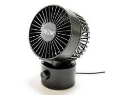USB Ventilator, IIKIIK Tischventilator Automatisch Schwenkbar, Einstellbare Neigungswinkel, Mini PC Ventilator Handventilator, USB Fan Angenehm Leise, Ideal für Zuhause, Büro, Reisen im Freien,Schwarz