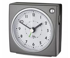 TFA Dostmann 60.1516 Funkwecker mit Hintergrundbeleuchtung (grau/Silber), Kunststoff, (L) 77 x (B) 43 x (H) 78 mm