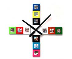Bilderrahmenuhr - do it yourself - mit 12 bunten Rahmen - Fotowanduhr - Kombination aus Uhr und Bilderrahmen