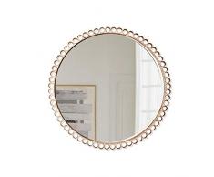 Mnjin Badspiegel Ovaler Metallspiegel zur Wandmontage mit Dekoration Runder Metallspiegel zur Wandmontage