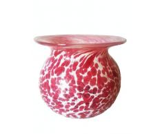 Kugelvase farbige Glaskugelvase rosa weiss marmorierte Kristallglas Blumenvase mundgeblasen Höhe ca. 7,5 cm Oberstdorfer Glashütte