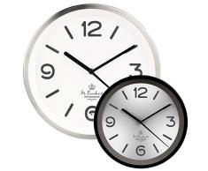 St. Leonhard Funkwanduhr beleuchtet: Edelstahl-Funk-Wanduhr mit Zifferblatt-Beleuchtung & Lichtsensor, weiß (Funkwanduhr mit Beleuchtung)