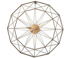 Lommer Wanduhr Groß, 60CM XXL Vintage Lautlos Wanduhr Metall Küchenuhren für Küche, Büro, Wohnzimmer, Kinderzimmer, Bad (Gold)
