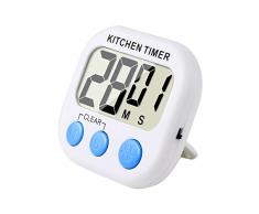 Digitaler Küchentimer mit Lauter Alarm und Große LCD-Anzeige (Weiß - Blau)