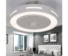 Chlyuan LED Deckenleuchte 72W 80 LED-Deckenventilator Licht Dimmbare Lampen-Timing-3-Gang Windgeschwindigkeit Fern (Farbe : Weiß, Größe : A)