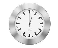 BonVivo The Classic Clock, Funkuhr lautlos ohne Tickgeräusche, Geräuschlose Wanduhr für die Küche mit Funk, Küchenuhren oder Wanduhr fürs Wohnzimmer und Büro in Silber, Durchmesser 30 cm
