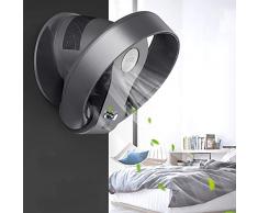 HRD rotorloser Wandventilator mit Fernbedienung/Timer, Kühlung Desktop Ventilator, Silber/schwarz, 26W
