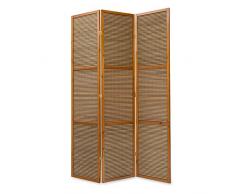 Homestyle4u 873, XL Paravent Raumteiler 3 teilig, Bambus Holz, Braun, Höhe 2 m