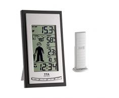 TFA Dostmann WEATHER BOY Funk-Wetterstation, 35.1084, schwarz, Wettervorhersage mit Symbolen, Kleidungsempfehlung, Raumklima, Außentemperatur