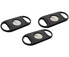 3x Zigarrenschneider mit Doppelklinge in Schwarz für Zigarren