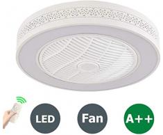 MRWW 3-Farben-Temperatur dimmbare LED-Ventilator Decken-Beleuchtung, Ultra-Quiet 3 Geschwindigkeitsstufen Fans Lampe, mit Fernbedienung, für Wohnzimmer Schlafzimmer
