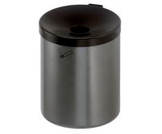 Sicherheits-Wandascher, 6 l Fassungsvermögen - Höhe 250 mm, Ø 180 mm - Stahlblech pulverbeschichtet, rot - Aschbehälter Aschesammler Feuerhemmender Ascher selbstlöschend