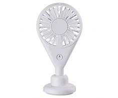 HaiQianXin Tragbarer Mini-Handventilator Schreibtisch-Tischventilator wiederaufladbare batteriebetriebene Kühlung elektrischer Ventilator für Büroraum im Freien reisen (Color : White)
