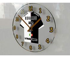 MyShirt123 Wanduhr, Motiv: Fußballtrikot, Serie A !, Acryl, Juve FC
