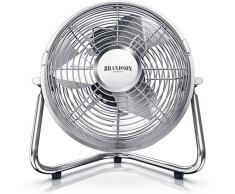 Brandson - Windmaschine Retro Stil Ventilator im Chrom Design - Standventilator 32 Watt - Tischventilator hoher Luftdurchsatz