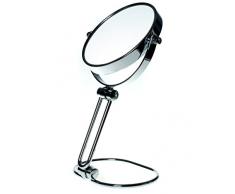 TUKA Kosmetikspiegel 10 Fach Vergrößerung Faltbar, 5 inch Tischspiegel Doppelseitig, Drehbar Verchromten Schminkspiegel Standspiegel Rasierspiegel, zweiseitig: Normal + 10x Vergrößerung, TKD3124-10x