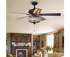 GYPPG Deckenventilator mit Beleuchtung, Dimmbare Wendeblätter Einstellbarer Deckenventilator für stille Beleuchtung mit Windgeschwindigkeit für Schlafzimmer Kinderzimmer Wohnzimmer