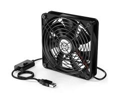 ELUTENG 5V Lüfter 120mm, Lüfter USB Leise mit 3 Einstellbare Geschwindigkeiten,USB Ventilator kompatibel mit Computer/PS4 /TV Box/AV Schrank/Router MEHRWEG