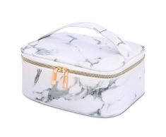 OUTOPE Kosmetiktasche Make Up Tasche, Marmor Schminktasche Kosmetikbeutel, Größe 22X16X9cm Waschtasche Waschbeutel mit Wasserdichte PU Leder für Damen （Taschenspiegel ist NICHT enthalten）