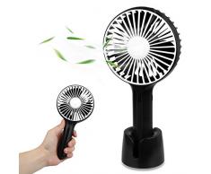 AmzKoi Handventilator Tragbarer, USB Ventilator Klein Leise, 3 Geschwindigkeit Einstellbar Mini Hand Ventilatoren mit Wiederaufladbar Akku für kinder, Haus, Reise und im Freien