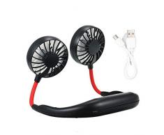 CSPone | Mini Ventilator USB, USB lüfter leise, Handventilator batteriebetrieben, 1200 mAh aufladbarer Batterie, 3 einstellbare Geschwindigkeiten für Indoor und Outdoor Aktivitäten