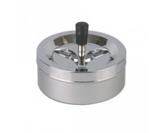 Riesiger Schöner moderner Drehaschenbecher, Windaschenbecher, Dreh Aschenber Chrom/ Silber Metallic ca. 14 Durchmesser