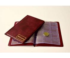 MC.Sammler Münzenalbum Münzalbum Taschenalbum mit 8 Münzhüllen für 108 Diverse Münzen (rot)