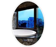 Oval Spiegel Badezimmer mit LED-Licht 50 x 70 cm mit freundlicher Genehmigung von Wandspiegeln Make-up Spiegel Waschbecken Hotel (Color : White Light)