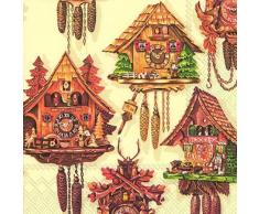 20 IHR Servietten Kuckucksuhren, 33x33cm