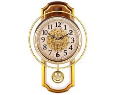 SLRMKK Große Wanduhr, Europäische Pendelwanduhr Batteriebetrieben, Silent Quartz Swing Clock Vintage Nicht tickende Wohnkultur Hängende Uhren-d 16inch