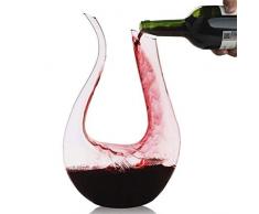 Smaier Dekanter,Decanter 1.2L Wein-Dekantiergefäß Bleifreier Glasbelüftungsweinkaraffe Perfektes Geschenkset Dekantierer