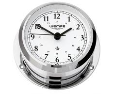 Yachtuhr Schiffsuhr Pirat II verchromt Ø 96mm - Arabische Ziffern