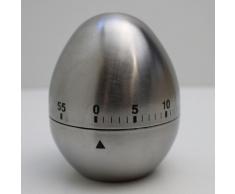 Land-Haus-Shop Edelstahl Eieruhr, 7,5 cm, matt gebürstet,Eier Wecker Uhr Timer,Kurzzeit Messer (LHS)