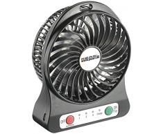 PEARL Mini Ventilator Akku: 2in1-/Akku-Tisch-Ventilator mit LED-Leuchte, 1.300 mAh (Akku Ventilator klein)